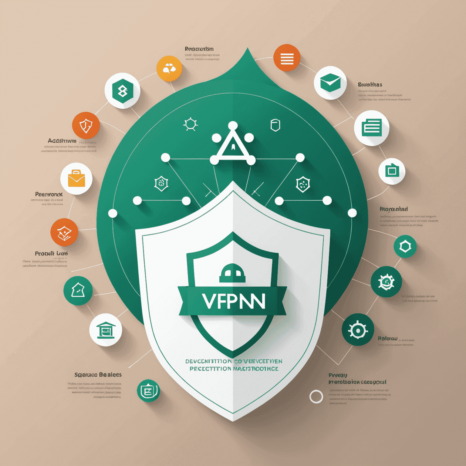 A graph showing a sharp increase in VPN usage among Windows users, with icons representing privacy shields and data protection