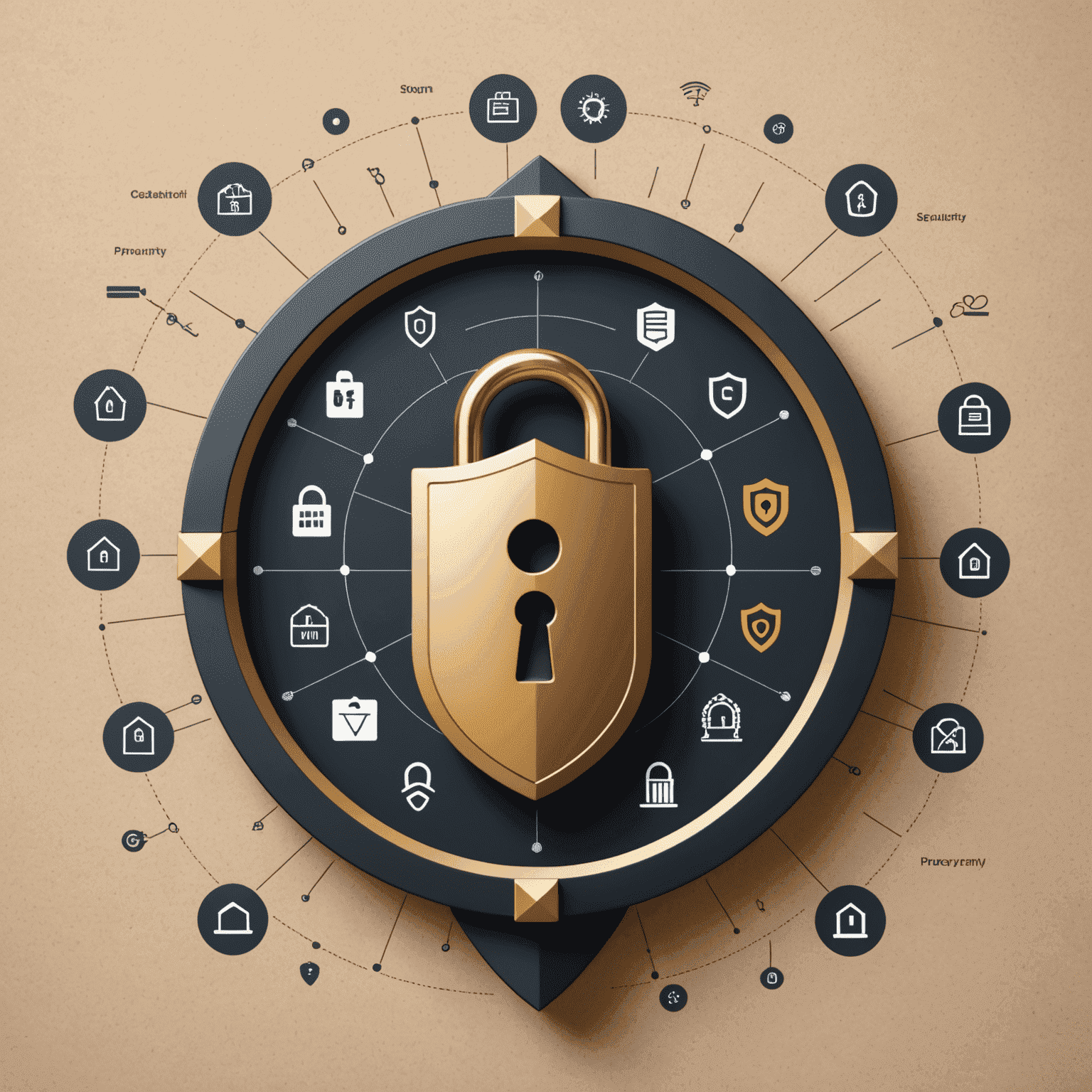 A graph showing a sharp increase in VPN usage, with icons of locks and shields representing enhanced privacy and security