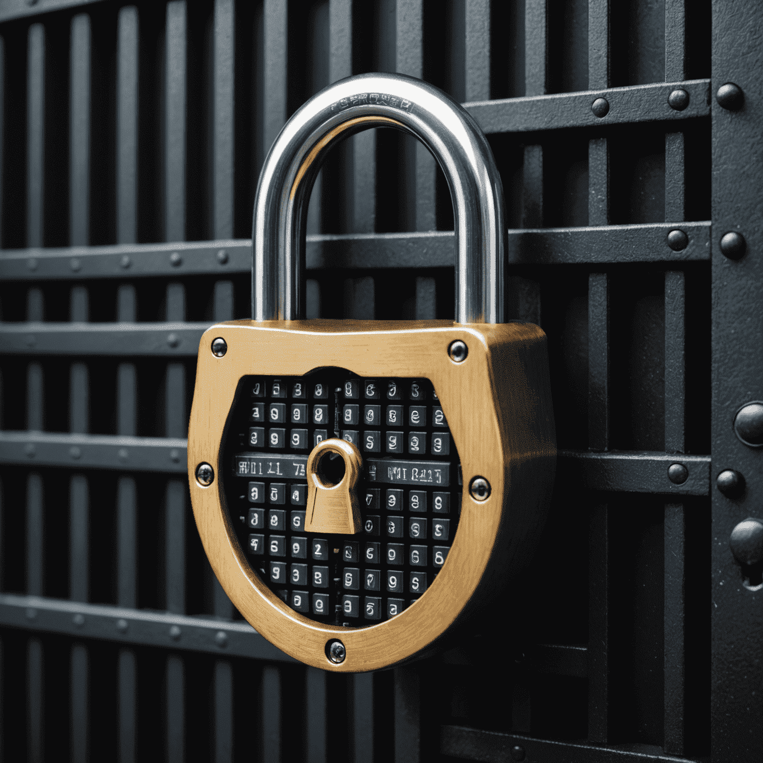 A padlock with binary code, representing secure data encryption